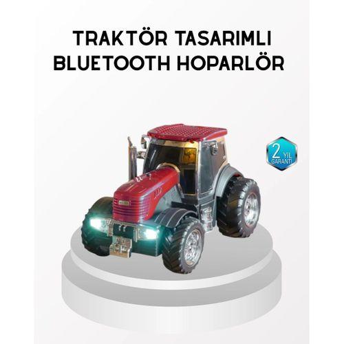 Bluetooth Nostaljik Traktör Hoparlör Led Işıklı 12w Güçlü Ses