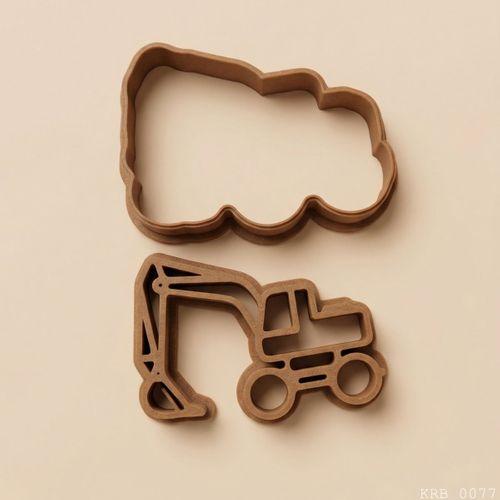 2Li Ekskavatör Figürlü Hamur Şekillendirici Kurabiye Kalıbı Oyun Hamuru Kalıbı 8 cm