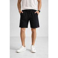 Erkek Otoban Dokuma Şort Beli Lastikli Bağcıklı, Cepli, Rahat Kesim Günlük Yazlık Şort - Siyah