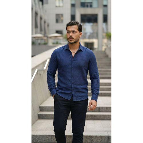 Erkek Uzun Kollu Keten Gömlek