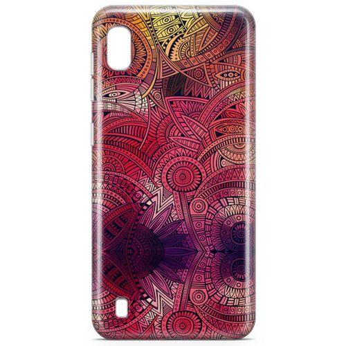 Samsung Galaxy A10 Kılıf Kırmızı Pembe Motifler Arka Kapak Koruma Desenli Full Koruyucu