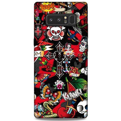 Samsung Galaxy Note 8 Uyumlu Kılıf Motorsiklet (31) TPU Kılıf Kurukafa