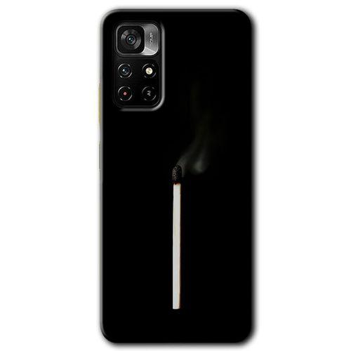 MRCİLETİSİM Xiaomi Redmi Note 11T Kılıf HD Desen Baskılı Arka Kapak + Temperli Cam - Sönmüş Kibrit