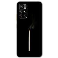 MRCİLETİSİM Xiaomi Redmi Note 11T Kılıf HD Desen Baskılı Arka Kapak + Temperli Cam - Sönmüş Kibrit