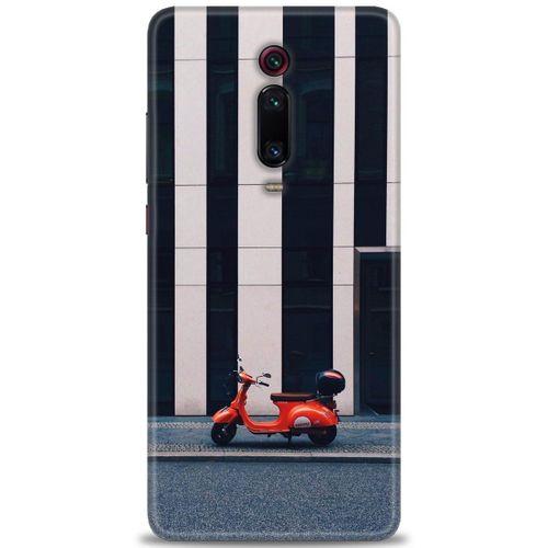 Xiaomi Mi 9T Kılıf HD Baskılı Kılıf - Kırmızı Motor + Tam Ekran Koruyucu