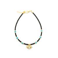 Boncuklu Göz Halhal - Siyah