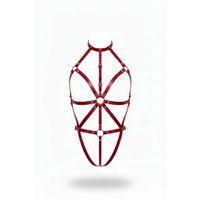 Bordo Body Harness Deri Yüksek Yaka O-halkalı Vücut Aksesuarı - Brf243