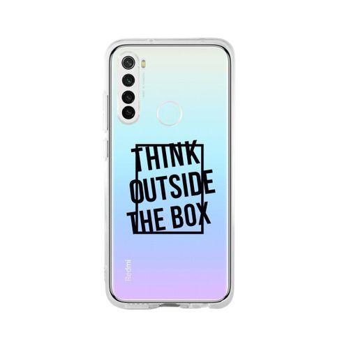Redmi Note 8 Think Outside The Box Desenli Premium Şeffaf Silikon Kılıf