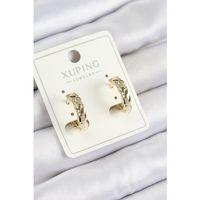 Xuping Zirkon Taşlı Halka Model Gold Renk Kadın Küpe