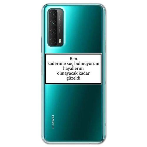 Huawei P Smart 2021 Kılıf HD Yazı Baskılı Silikon Arka Kapak - Yazı 5