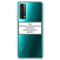 Huawei P Smart 2021 Kılıf HD Yazı Baskılı Silikon Arka Kapak - Yazı 5