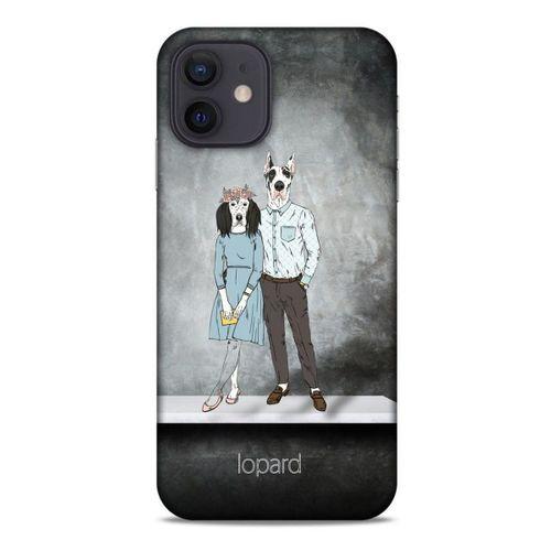 Apple iPhone 12 Kılıf FunnyMaX (46) Core Armor Kılıf Antrasit Köpek