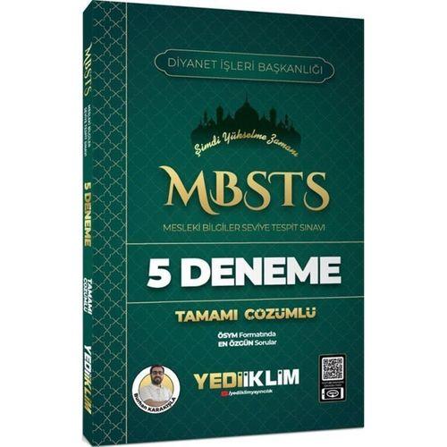 MBSTS Mesleki Bilgiler Seviye Tespit Sınavı Tamamı Çözümlü 5 Deneme Yediiklim Yayınları