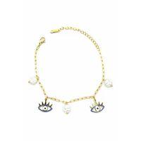 İnci Göz Bileklik - Altın