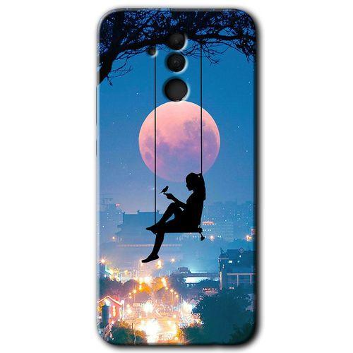 Huawei Mate 20 Lite Kılıf Kapak - Yalnız Kadın +Hayalet Ekran Yandan Gözükmez