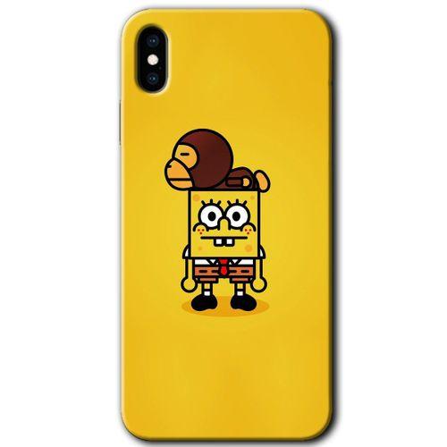 iPhone Xs Max Kılıf Baskılı Kapak - Sünger Bob +Tam Kaplayan Mat Seramik