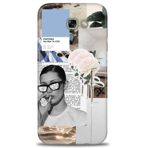 Samsung Galaxy A7 2017 / A720 Kılıf HD Baskılı Kılıf - Gözlüklü Kadın + Tam Ekran Koruyucu