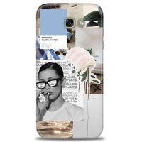 Samsung Galaxy A7 2017 / A720 Kılıf HD Baskılı Kılıf - Gözlüklü Kadın + Tam Ekran Koruyucu