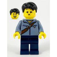 Lego Minifigür Man Sand Blue Jacket and Reddish Brown Satchel hol226