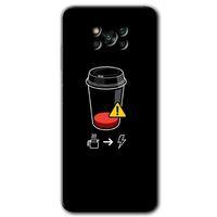 Poco x3 NFC Kılıf HD Desen Baskılı Arka Kapak + Temperli Cam - Coffee Battery