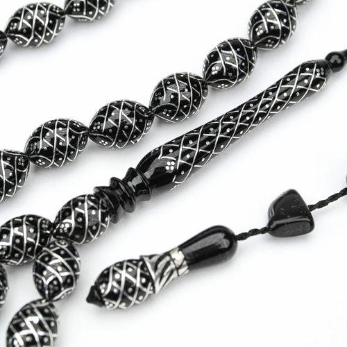 Oltu Taşı Koleksiyonluk Özel İşlemeli Tespih