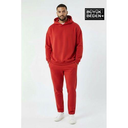 Erkek Büyük Beden Kapşonlu ince Sweatshirt SPR24BSW57
