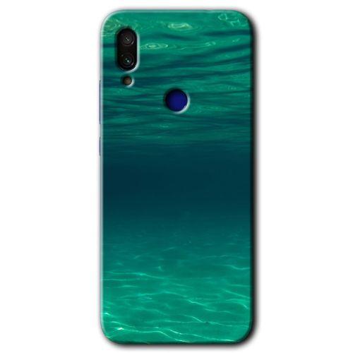 MRCİLETİSİM Xiaomi Redmi Note 7 Kılıf Baskılı Kapak - Derin Deniz + 5D Tam Kaplayan Cam