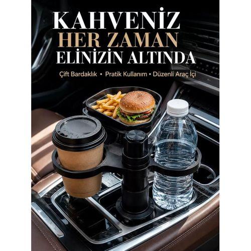 Otomobil İçin Çift Bardak Tutucu Ve Çok Amaçlı Organizer