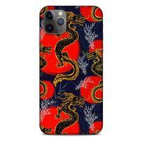 Apple Iphone 11 Pro Max Kılıf Dragons (30) Silicone Case Ejderha Cizimi