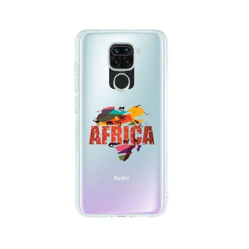 Redmi Note 9 Afrika Tasarımlı Premium Şeffaf Silikon Kılıf