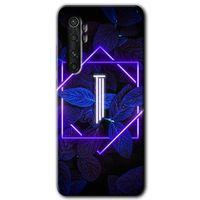 Xiaomi Mi Note 10 Lite Kılıf HD Desen Baskılı Arka Kapak - Dark Neon Yaprak I Harfi