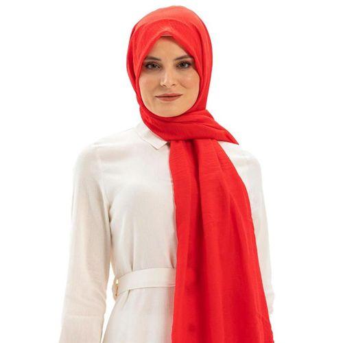 Düz Vual Kumaş Şal Kırmızı Krmz