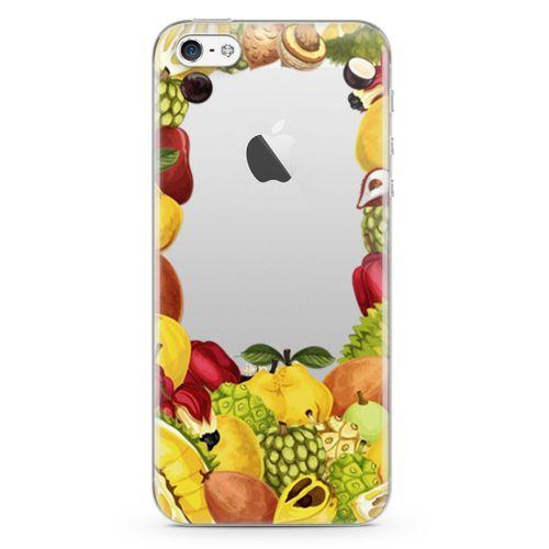 Apple iPhone 5 Kılıf Ananas Armut Meyve Arka Kapak Koruma Desenli Full Koruyucu