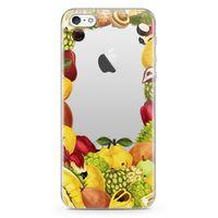 Apple iPhone 5 Kılıf Ananas Armut Meyve Arka Kapak Koruma Desenli Full Koruyucu
