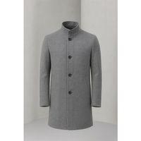 Bertolucci Dik Yaka Fit Kalıp Fileto Cepli Erkek Kaşe Kaban - Gri