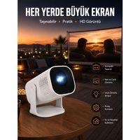 Akıllı Projeksiyon Powerbankli Taşınabilir Sinema Projektörü 4k Hd Kaliteli Yeni Nesil