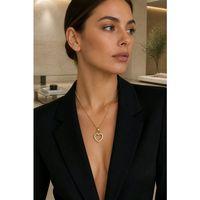 Monalisa Home Gold Renk Lüks  Kalp Figürlü Gösterişli Kolye