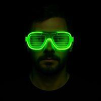 Yeşil LED Işıklı Parti Gözlüğü – Şerit Gözlük 3 Modlu