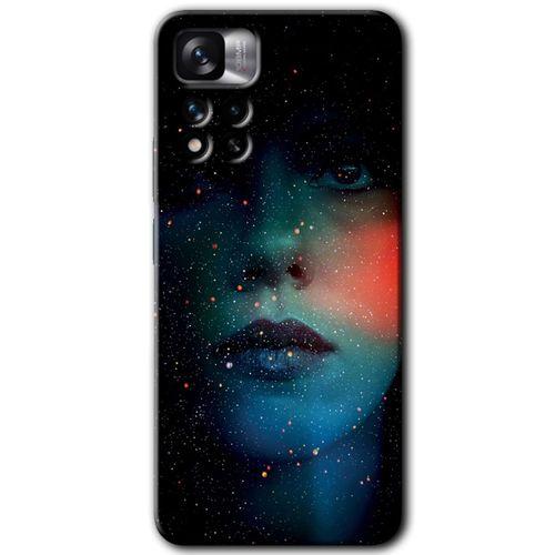 MRCİLETİSİM Xiaomi Redmi Note 11 Pro Plus 5G Kılıf HD Desen Baskılı Arka Kapak+Temperli Cam - Karanlık Kadın