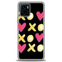 Vivo Y33S Kılıf HD Baskılı Kılıf - XOXOXO + Tam Ekran Koruyucu