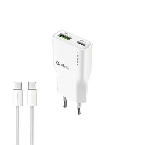 Lenyes LCH11 Serisi Type-C to Type-C GaN Teknolojili PD Hızlı Şarj Özellikli Kablolu Şarj Seti 20W