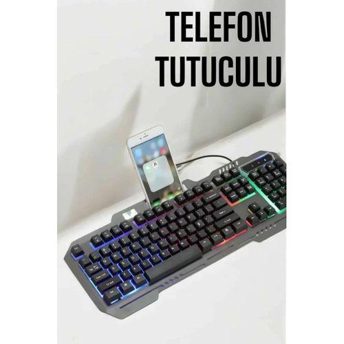 Klavyesi Q Klavye Rgb Işıklı Mouse Hediyeli