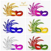 6’lı Çift Renkli Venedik Karton Parti Maskesi Seti