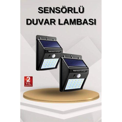 Solar Sensörlü Duvar Lambası Bahçe Lamba 20 Led Işık