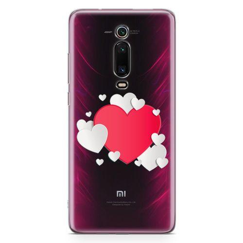 Xiaomi Redmi K20 Pro Premium Kılıf Üç Boyutlu Kalpler Arka Kapak Koruma Desenli Full Koruyucu