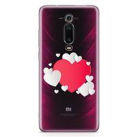 Xiaomi Redmi K20 Pro Premium Kılıf Üç Boyutlu Kalpler Arka Kapak Koruma Desenli Full Koruyucu