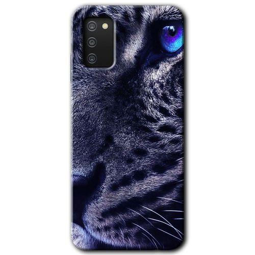 MRCİLETİSİM Samsung Galaxy A02s Kılıf Baskılı Kapak - Kaplan + 5D Tam Kaplayan Cam