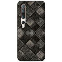 Xiaomi Mi 10 Pro Kılıf Patchwork (25) Antişok Kapak Siyah Gri