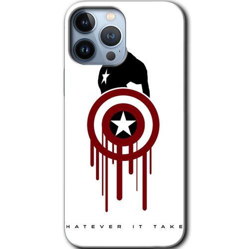 iPhone 13 Pro Kılıf Baskılı Kapak - Captain Amerika +Tam Ekran Koruyucu