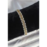 316L Çelik 7 mm Kalınlıkta Gold ve Gümüş Renkli Erkek Bileklik